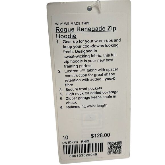 Lululemon Women’s 10 Rogue Renegade Full Zip Hoodie Sweatshirt Rhino Grey New - Picture 6 of 13